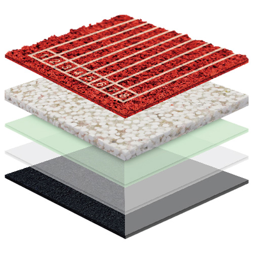 清远无缝预制型塑胶跑道渗水TPR喷面
